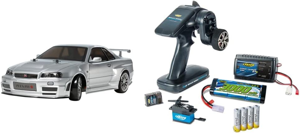 TAMIYA 300058605-1:10 RC Nismo R34 GT-R Z-Tune (TT-02D) & Carson 500500091 RC-Reflex Pro 3 Elektro S