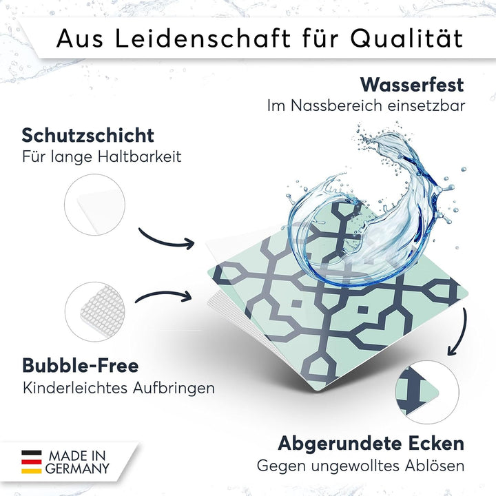 PVC Klebe-Fliesen für - [ Boden Fliesen ] - Aufkleber Folie Sticker für Boden-Fliesen - Küche oder B