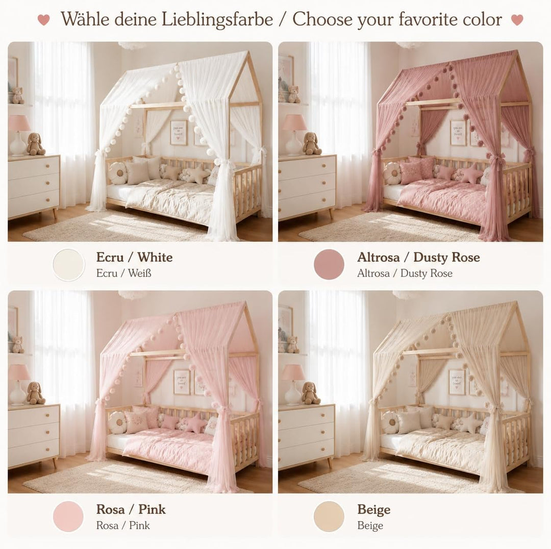 Baby Fancyroom Hausbett Himmel Betthimmel für Kinderbett Kinderzimmer Baldachin Bettvorhang Betthimm