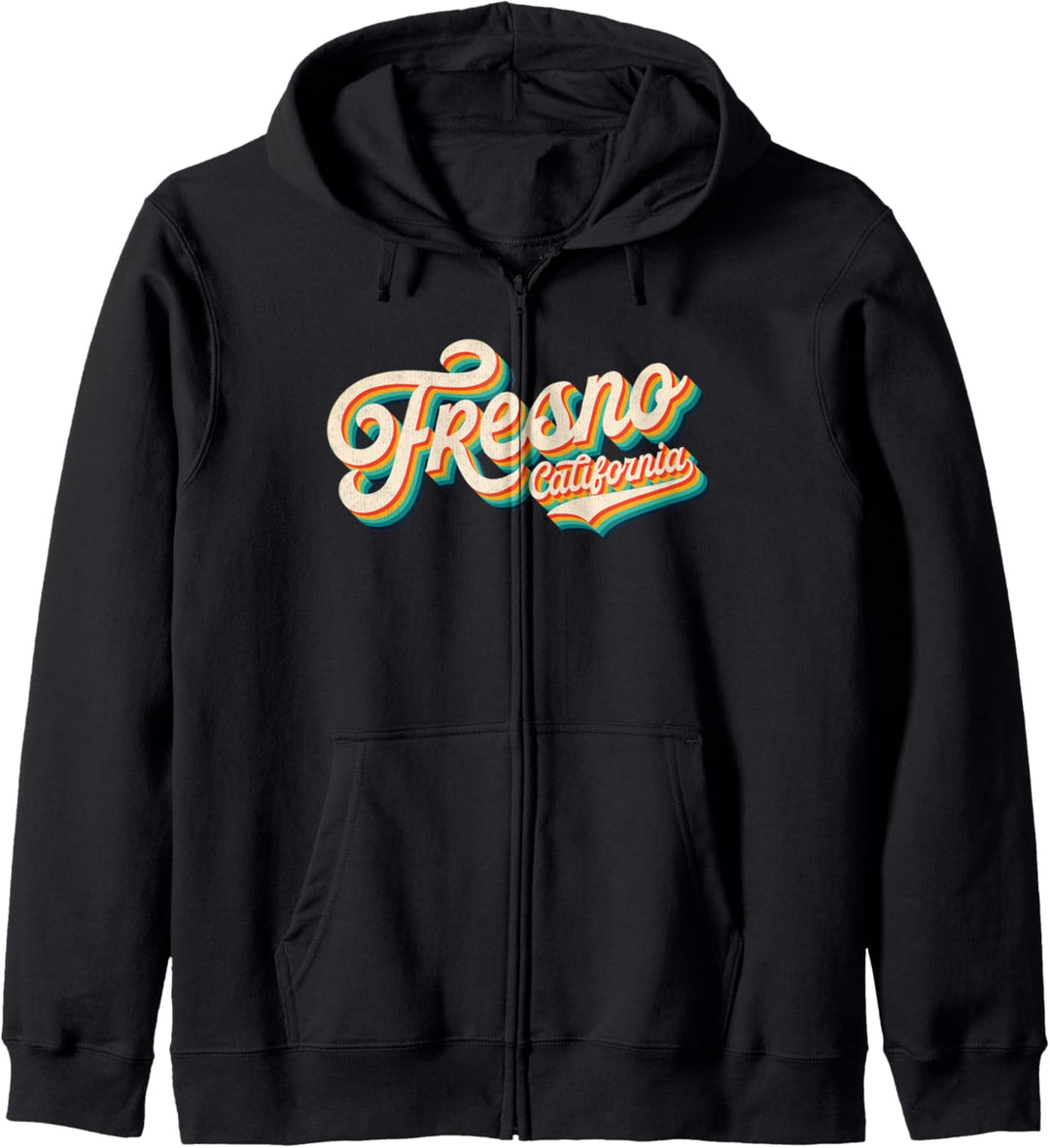 70s Vintage Retro Fresno California USA Throwback Novelty Kapuzenjacke