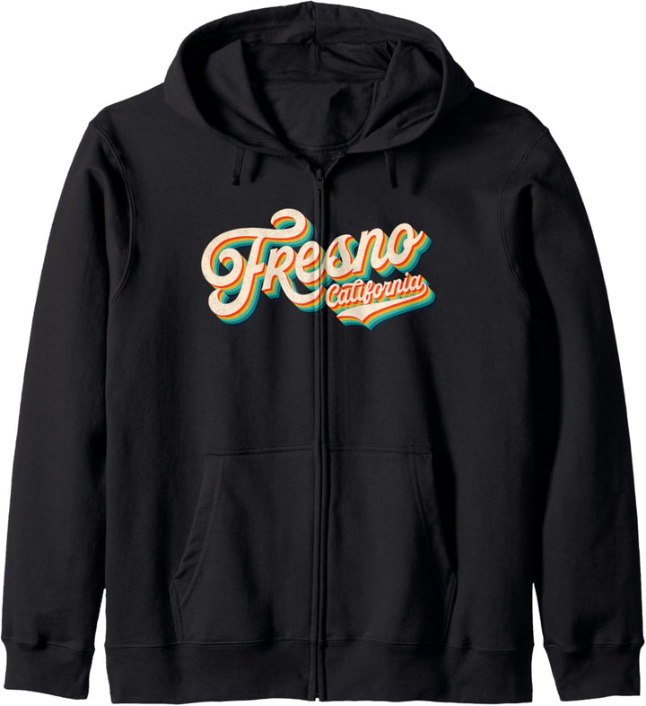 70s Vintage Retro Fresno California USA Throwback Novelty Kapuzenjacke