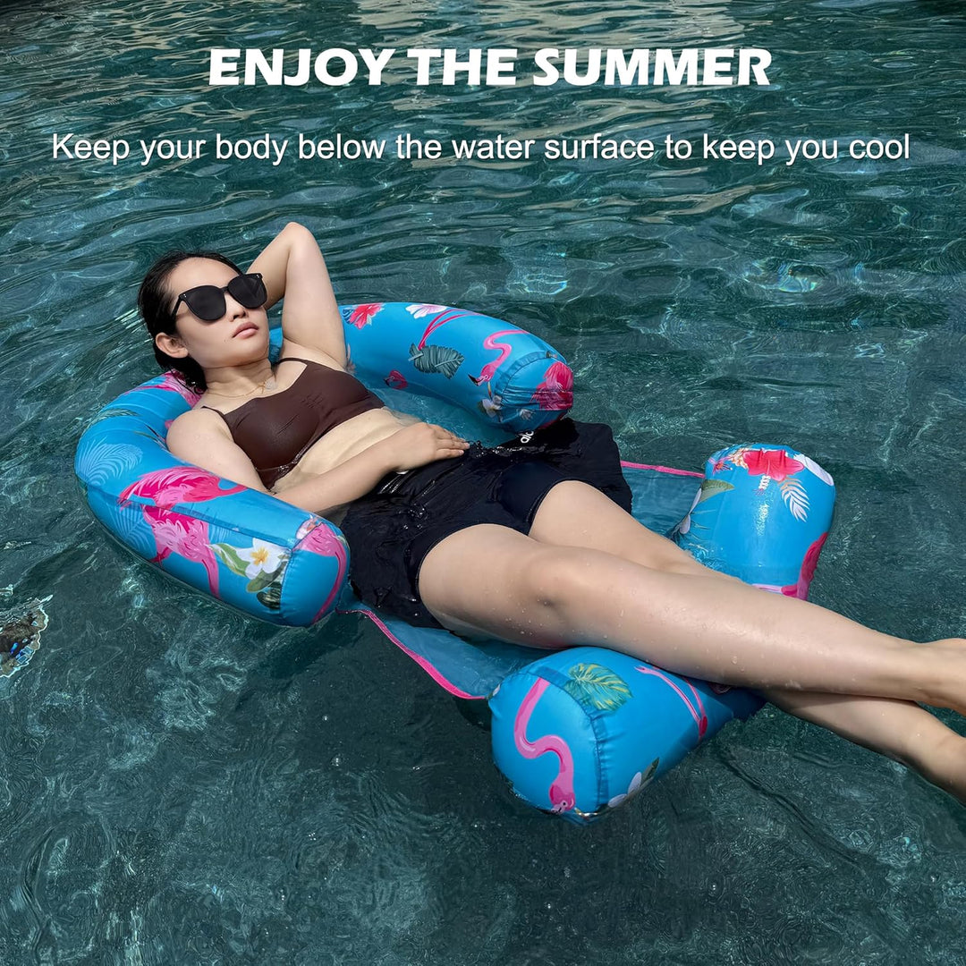 2er-Pack Aufblasbare Luftmatratze Pool-Sessel mit Beinablage – Vielseitige Luftmatratze für Pool & S