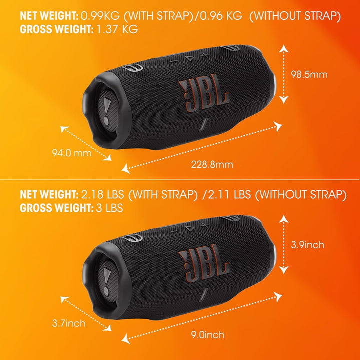 JBL Charge 6, tragbarer Bluetooth-Lautsprecher, 28 Stunden Akkulaufzeit, IP68 wasserdicht, Staub- un