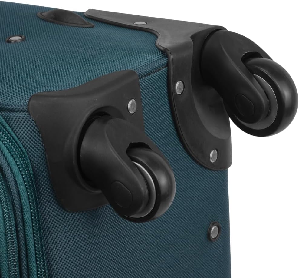 DIAMOND Weichschalen-Kabinenkoffer S 20" – Grün, Codura 1200D, 360° Rollen, Zahlenschloss, Erweiterb