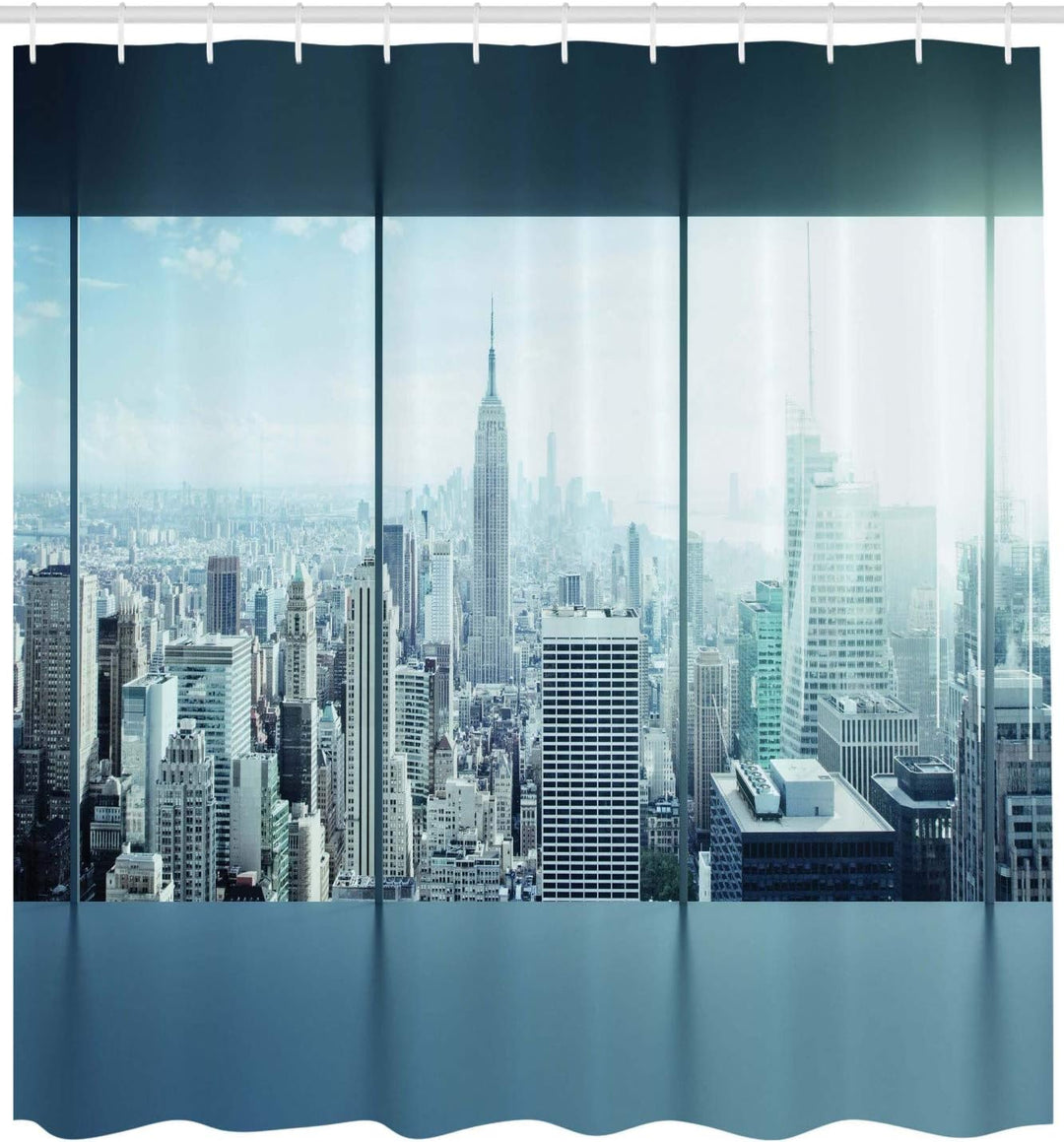 ABAKUHAUS New York Duschvorhang, Städtische Moderne Stadt, Stoffliches Gewebe Badezimmerdekorationss
