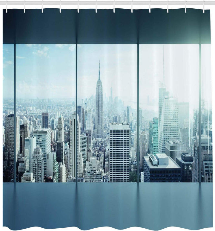 ABAKUHAUS New York Duschvorhang, Städtische Moderne Stadt, Stoffliches Gewebe Badezimmerdekorationss