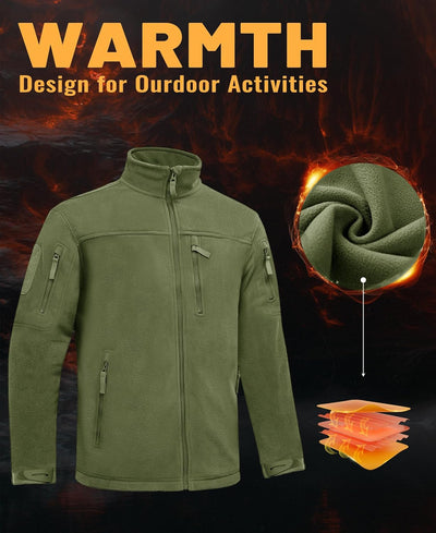 TACVASEN Herren Militär Outdoor Fleecejacke Warme Taktische Jacke Fleece Jacket S Armeegrün, S Armee