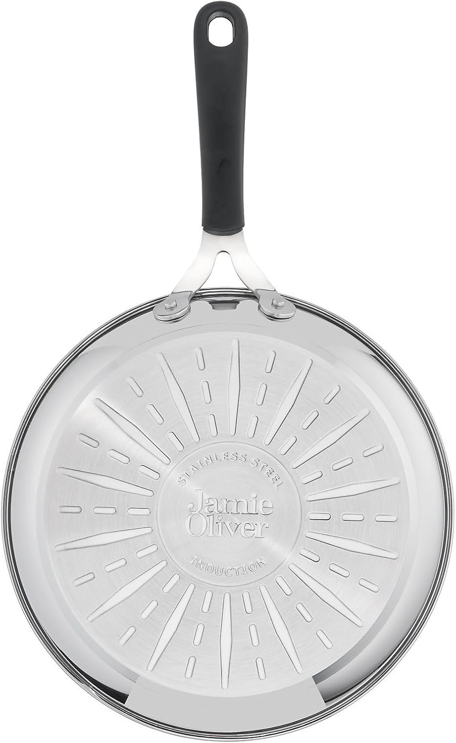 Tefal Jamie Oliver Essential Bratpfanne, 24 cm, Antihaftbeschichtet, Induktion, Rund, Schwarz
