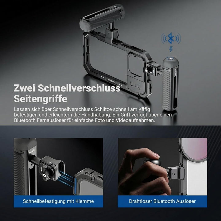 NEEWER 17 Pro Käfig Cage Video Rig Handy Stabilisator Set kompatibel mit iPhone 17 Pro mit 67mm Filt