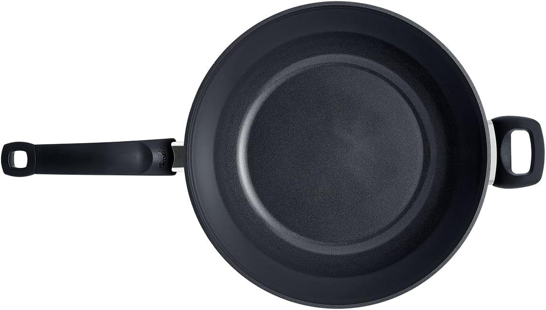 Fissler Ceratal Orbit Black/Aluminium-Wok (Ø 32 cm, 6 L) grosse Keramik-Bratpfanne beschichtet antih