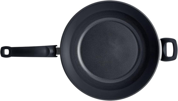 Fissler Ceratal Orbit Black/Aluminium-Wok (Ø 32 cm, 6 L) grosse Keramik-Bratpfanne beschichtet antih