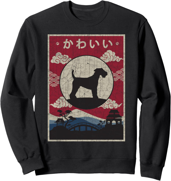 Welsh Terrier Japanisches Design Kawaii Hund Mama Papa Sweatshirt