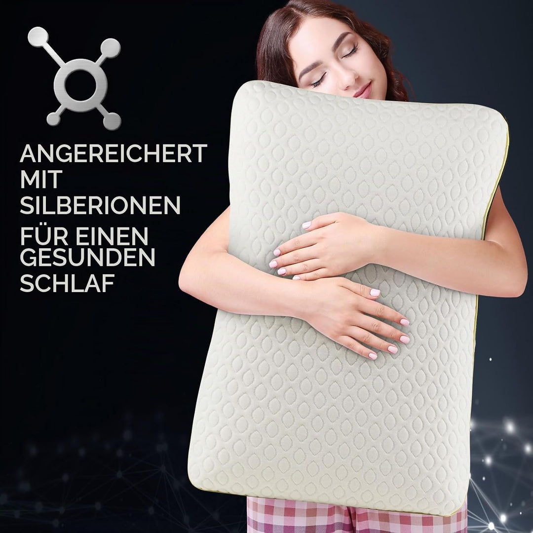 Vitapur Kissen 40 x 60 cm, IONITY I Silberner selbstreinigender Stoff mit Bambus-Aktivkohle für EIN