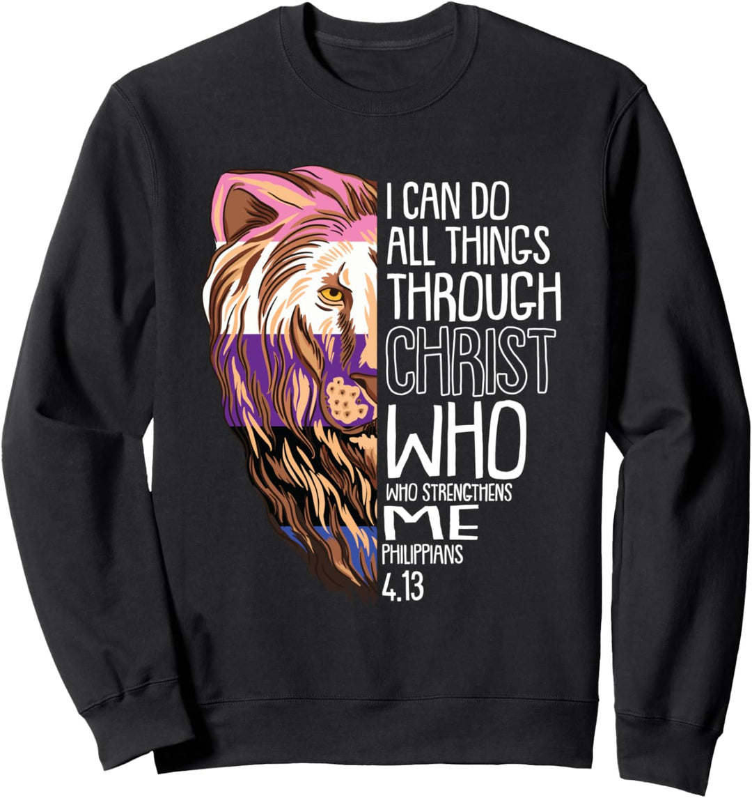 I Can Do All Things Through Christ LGBT-Q Genderfluid Pride Sweatshirt