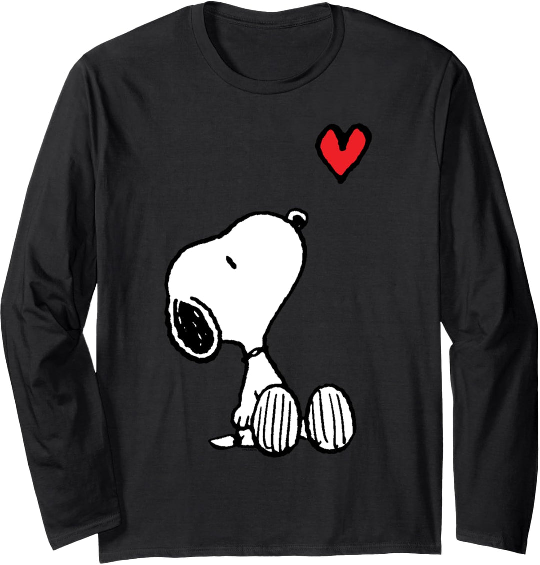Peanuts Herz sitzend Snoopy Langarm Langarmshirt