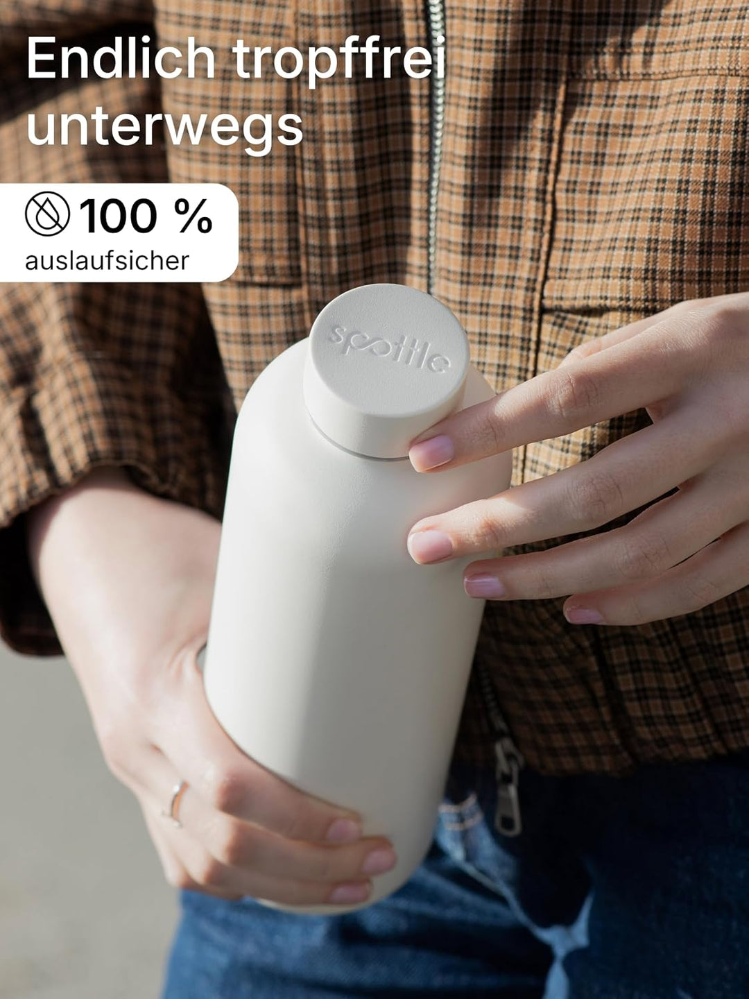 spottle Edelstahl Trinkflasche 1L – Thermosflasche aus Metall, doppelwandig, vakuumisoliert, Kohlens