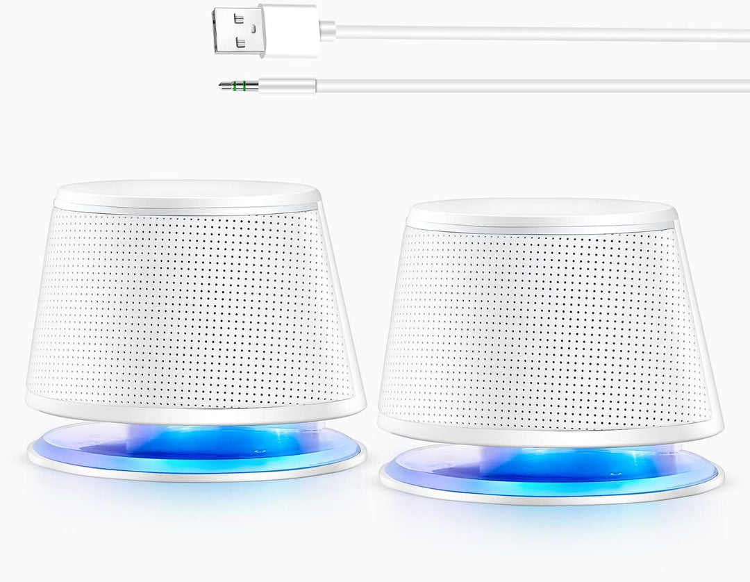 Sanyun SW102 PC-Lautsprecher, 5Wx2, Tiefer Bass in kleinem Körper, Stereo 2.0 USB 3.5mm Aux Multimed