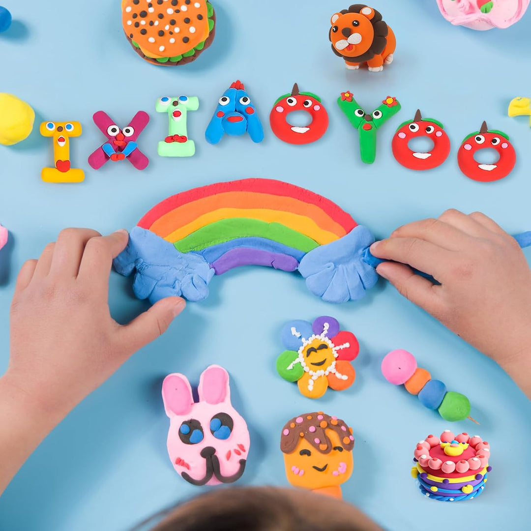 Modelliermasse Lufttrocknend - 158 Farben Knete Lufttrocknend für Kinder, Geschenk für Jungen und Mä