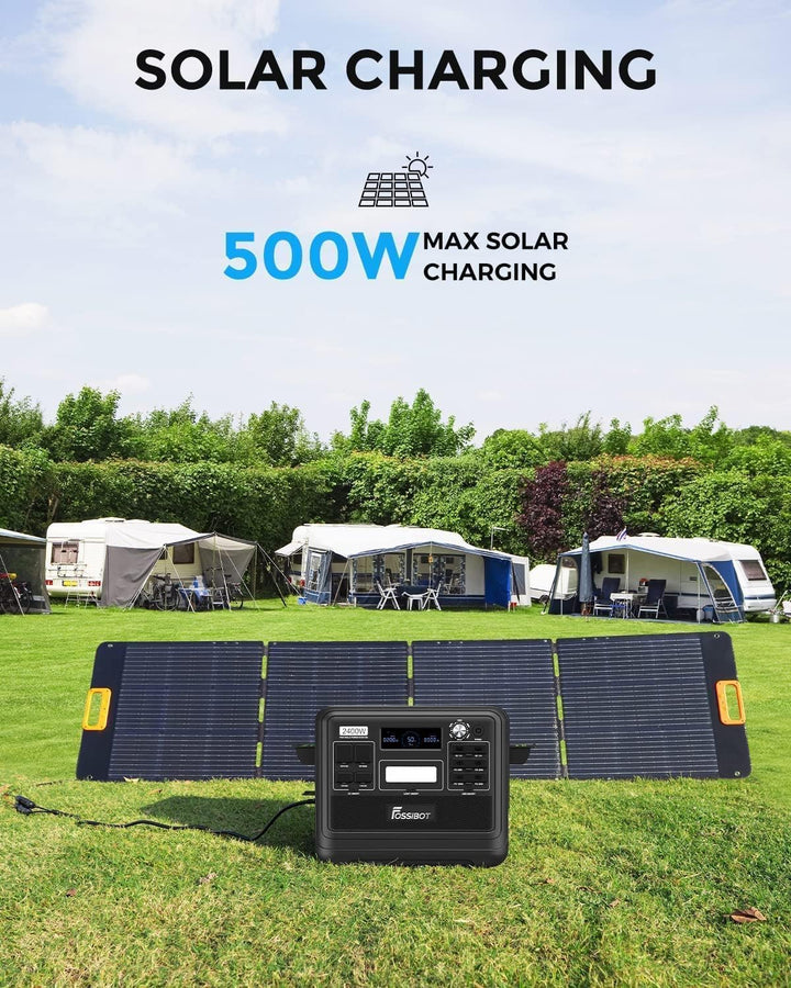 FOSSiBOT F2400 Solar Generator mit 200W Solar Panel, 2400W Tragbare Powerstation 2048Wh LiFePO4 with