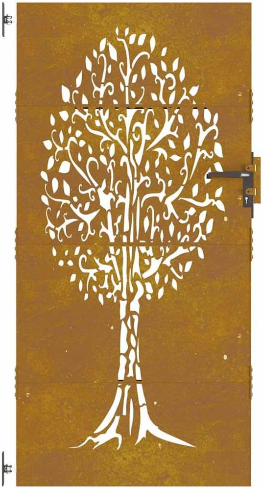 vidaXL Gartentor, Gartentür mit Bambus-Design, Abschliessbar Hoftor Eingangstor für Garten Terrasse,