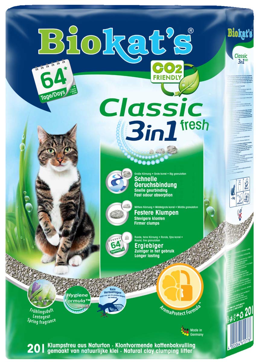 Gimborn Biokat's Classic fresh 3in1 mit Duft - Klumpende Katzenstreu mit 3 unterschiedlichen Korngrö