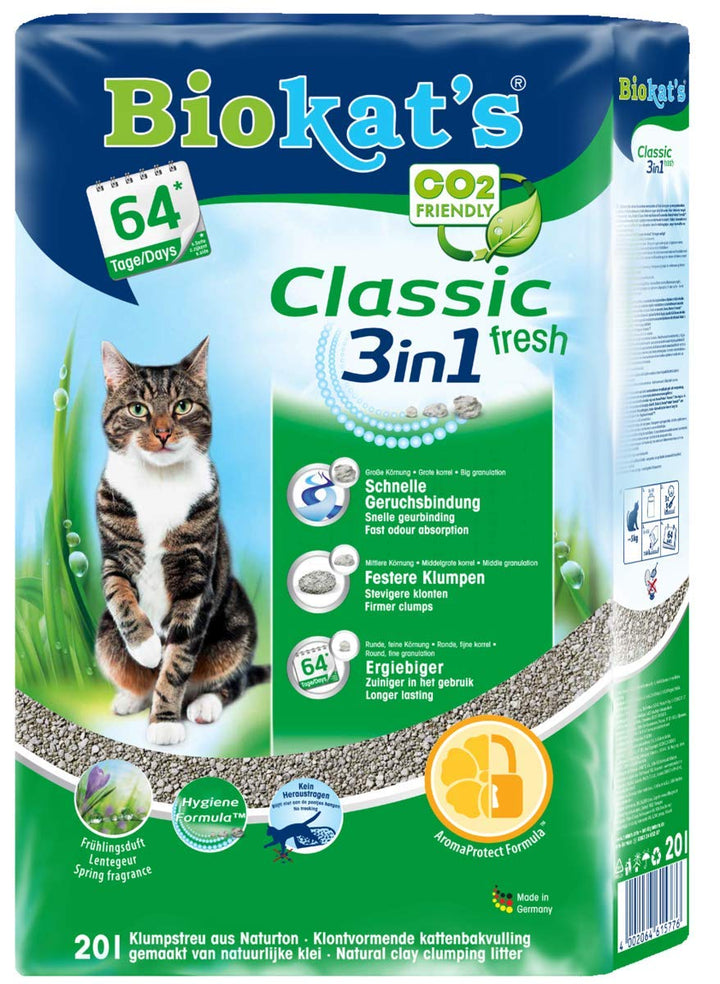 Gimborn Biokat's Classic fresh 3in1 mit Duft - Klumpende Katzenstreu mit 3 unterschiedlichen Korngrö