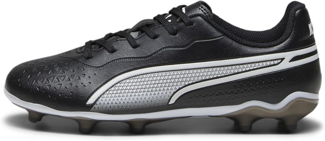 PUMA Unisex Kinder King Match Fg/Ag Jr Soccer Shoe 28 EU Black White, 28 EU Black White