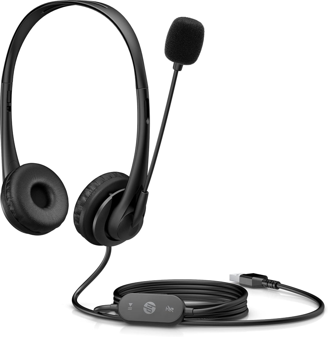 HP Wired USB-A Stereo Headset G2 Euro Schwarz, USB