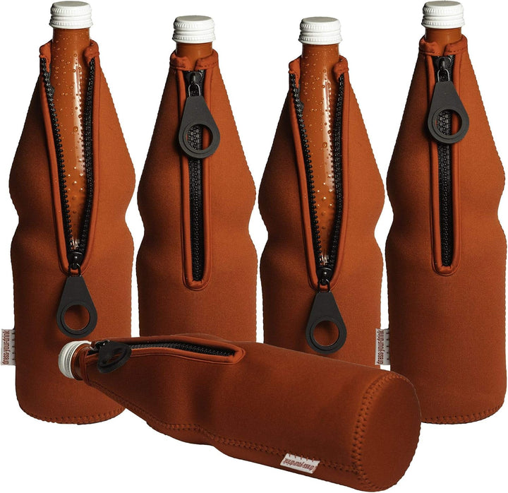 Flaschenkühler 0,7-1,0L für Glas- & PET Flaschen, Neopren, Getränkekühler, (rot, 5) Rot 5, Rot 5