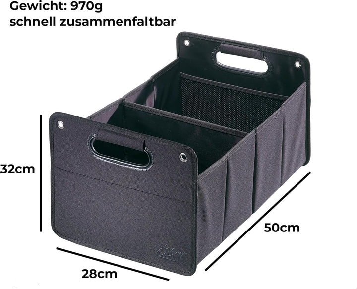 Kofferraumtasche aus Polyester mit sehr stabilem Boden, Car-Organizer, Auto-Klappbox, Kofferraumbox