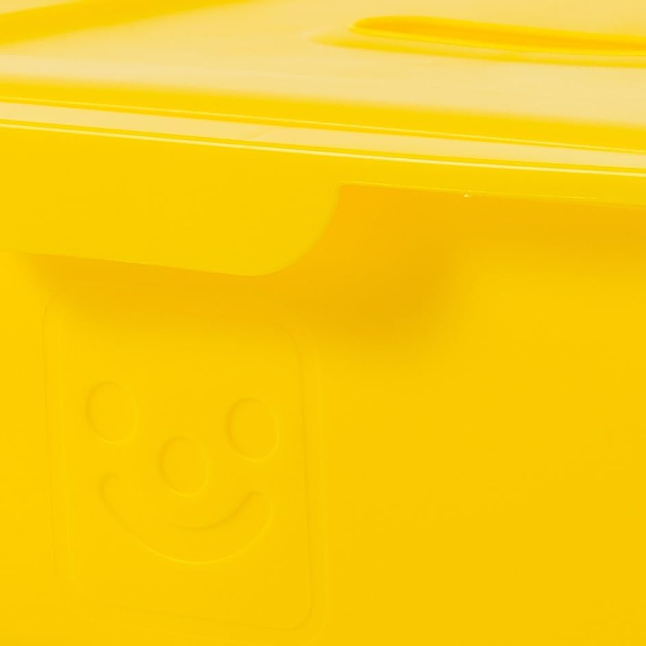 Iris Ohyama, Kunststoff-Aufbewahrungsbox für Kinder, 2er-Set, 10 l, BPA-frei -KDL-330 ? Gelb, stapel