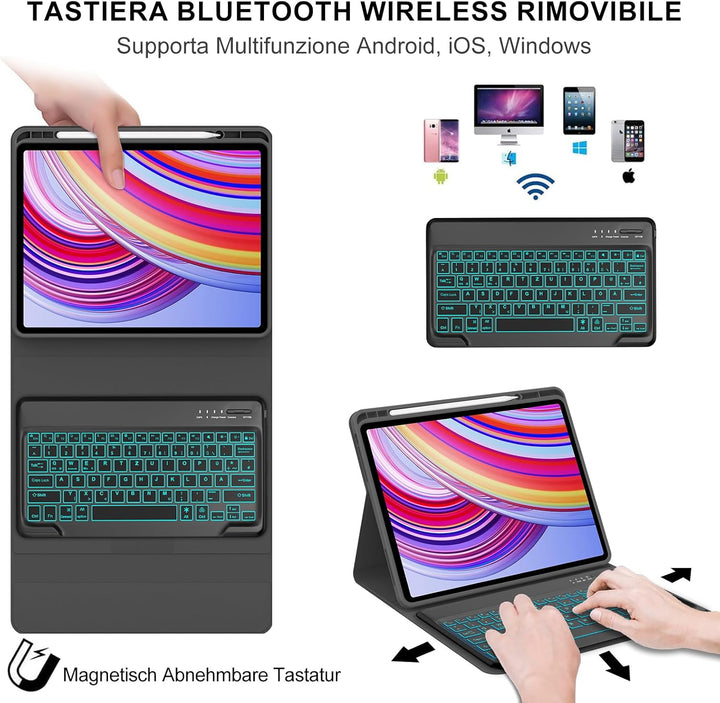 IVEOPPE Tastatur für Redmi Pad Pro 12.1, Hülle Tastatur für Redmi Pad Pro 2024, Bluetooth Magnetisch