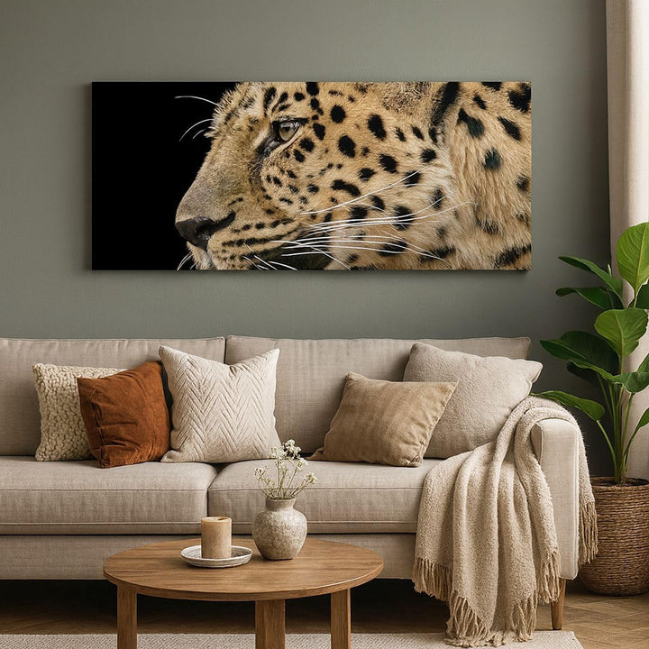 Bilder auf Leinwand 100x40cm Leinwandbild Tiere Leopard wilde Katze wilde Tiere Gross Wanddeko Bild