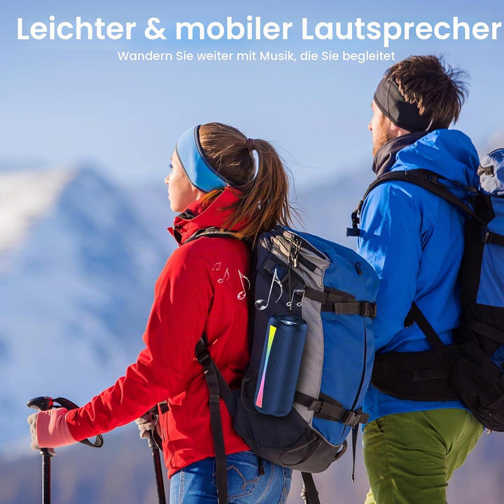 Bluetooth Lautsprecher, Musikbox Bluetooth 5.4 mit RGB Lichter, Tragbarer Lautsprecher Freisprechfun