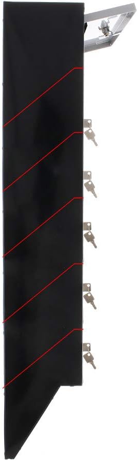 Profirst Quarten 6 Briefkastenanlage Stahl Silber/schwarz Zylinderschloss Namensschildhalter für 6 P