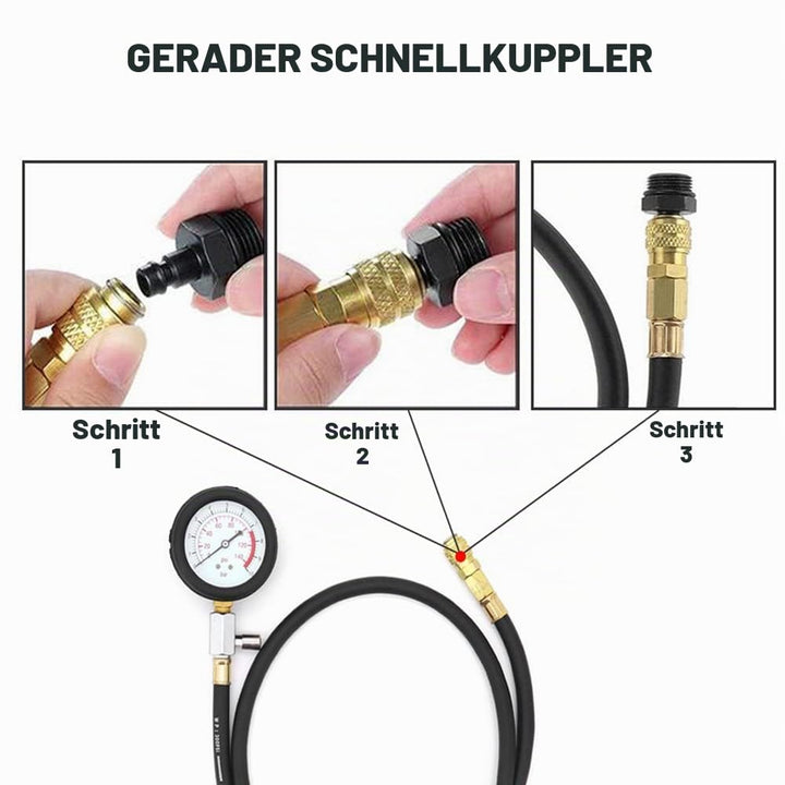 Yuhtech Öldruckmesser Öldrucktester Öldruckprüfer Öl-Messgerät Prüfgerät Set 0-10 Bar