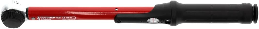 GEDORE red Drehmomentschlüssel für Links- und Rechtsgewinde, 3/8 Zoll, 10-50 Nm, Stahlrohr, Rot/Schw