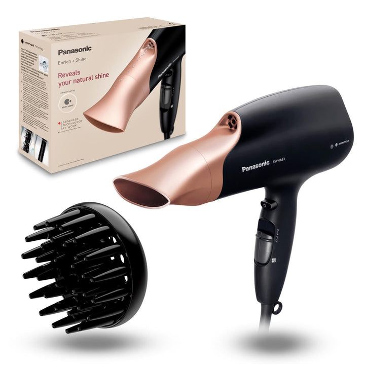Panasonic Haartrockner EH-NA63CN mit nanoe-Technologie (4 Temperatur- und 3 Geschwindigkeitsstufen,