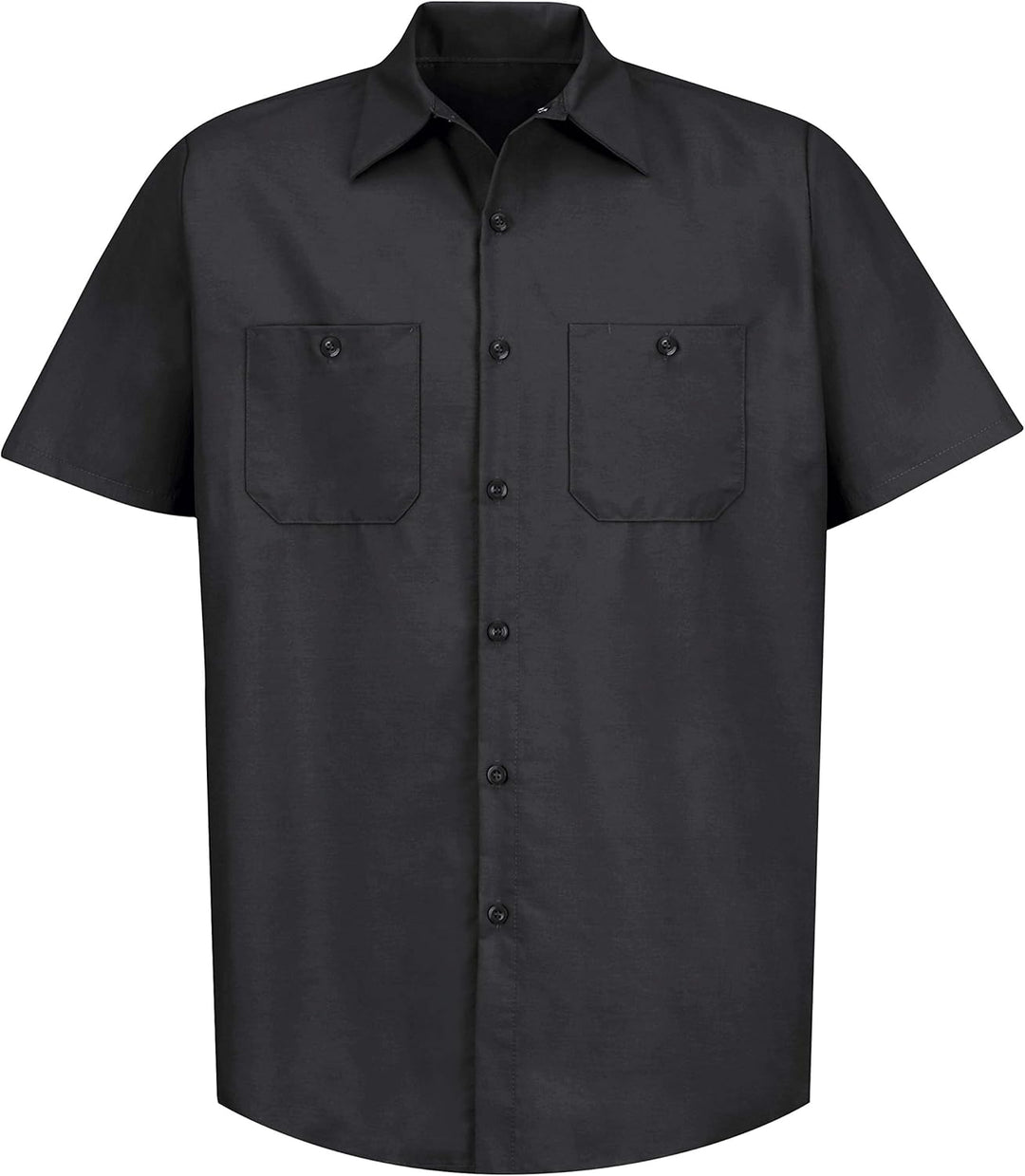 Red Kap Herren Industrial Work Shirt, Regular Fit, Short Sleeve Button-Down-Arbeitshemd S Schwarz, S