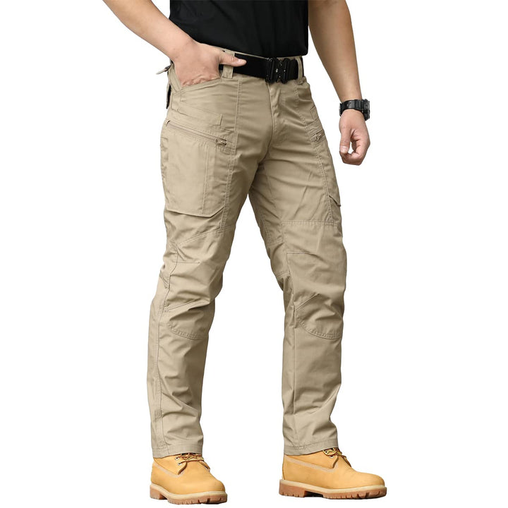 CARWORNIC Herren Taktische Hose wasserdichte Cargo Hose Militär Outdoorhose 30W / 30L Khaki, 30W / 3