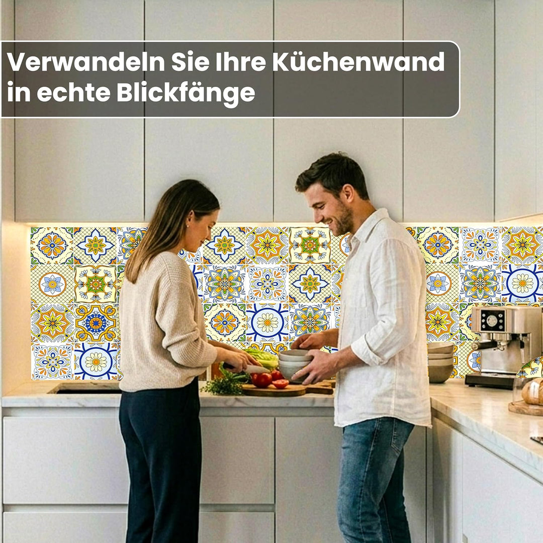 DIMEX Küchenrückwand Folie selbstklebend Zierfliesen Gelb | Klebefolie - Dekofolie - Spritzschutz fü