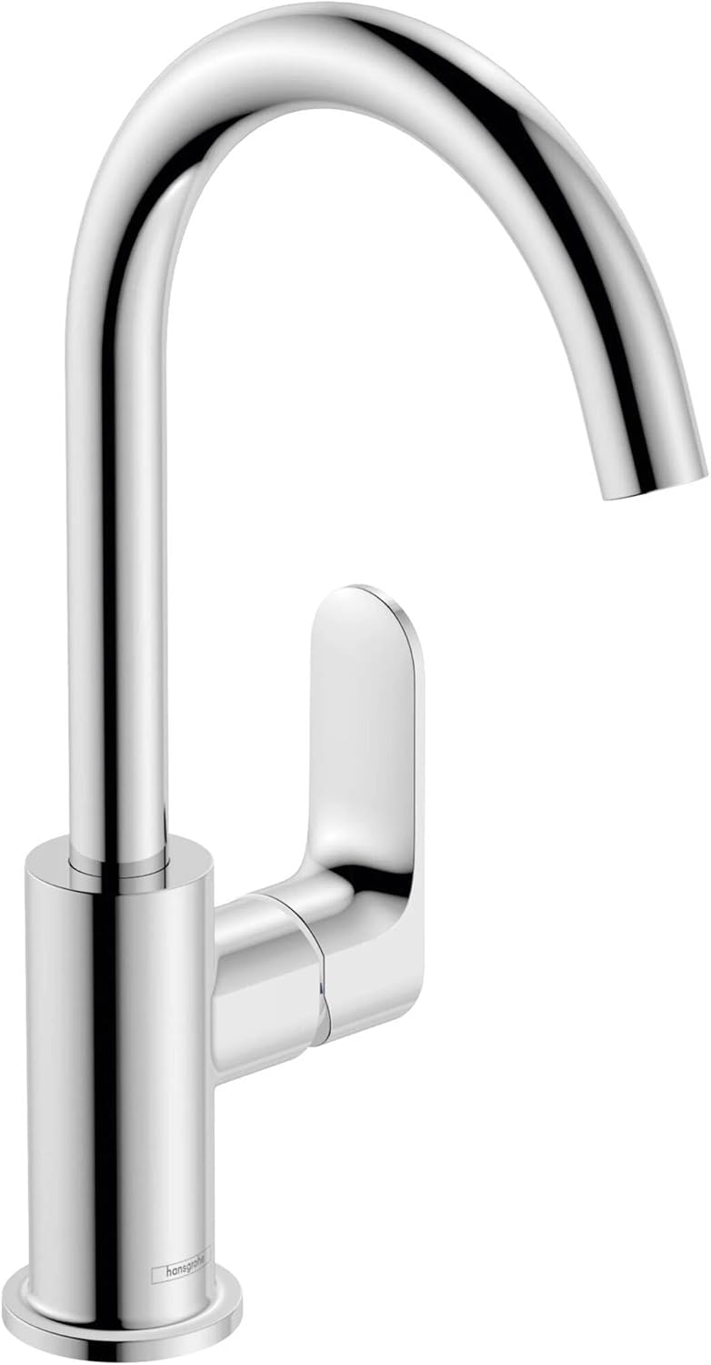 hansgrohe Waschtischarmatur Rebris S, Wasserhahn Bad mit Auslauf Höhe 210 mm, mit Zugstange, Badarma