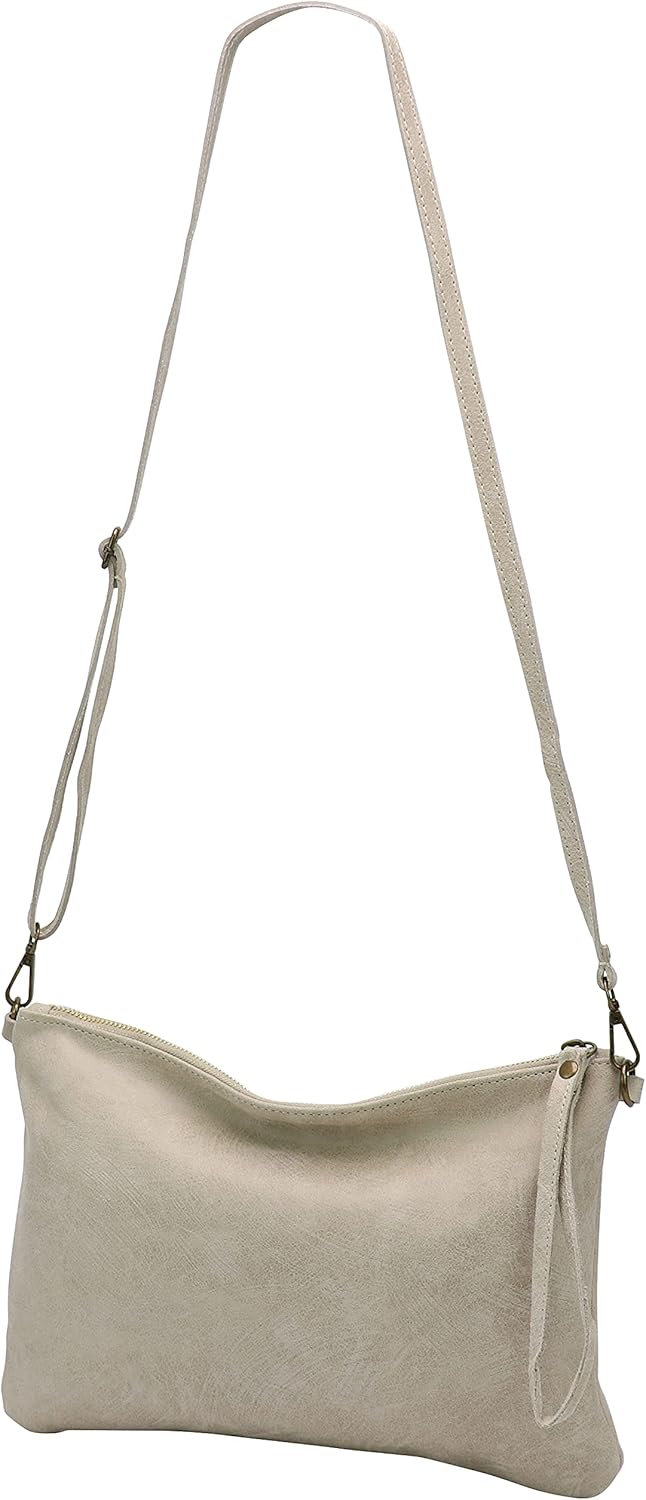 SH Leder Echtleder Umhängetasche Clutch im vintage look mittelgross Tasche Abendtasche 33x22cm Clara