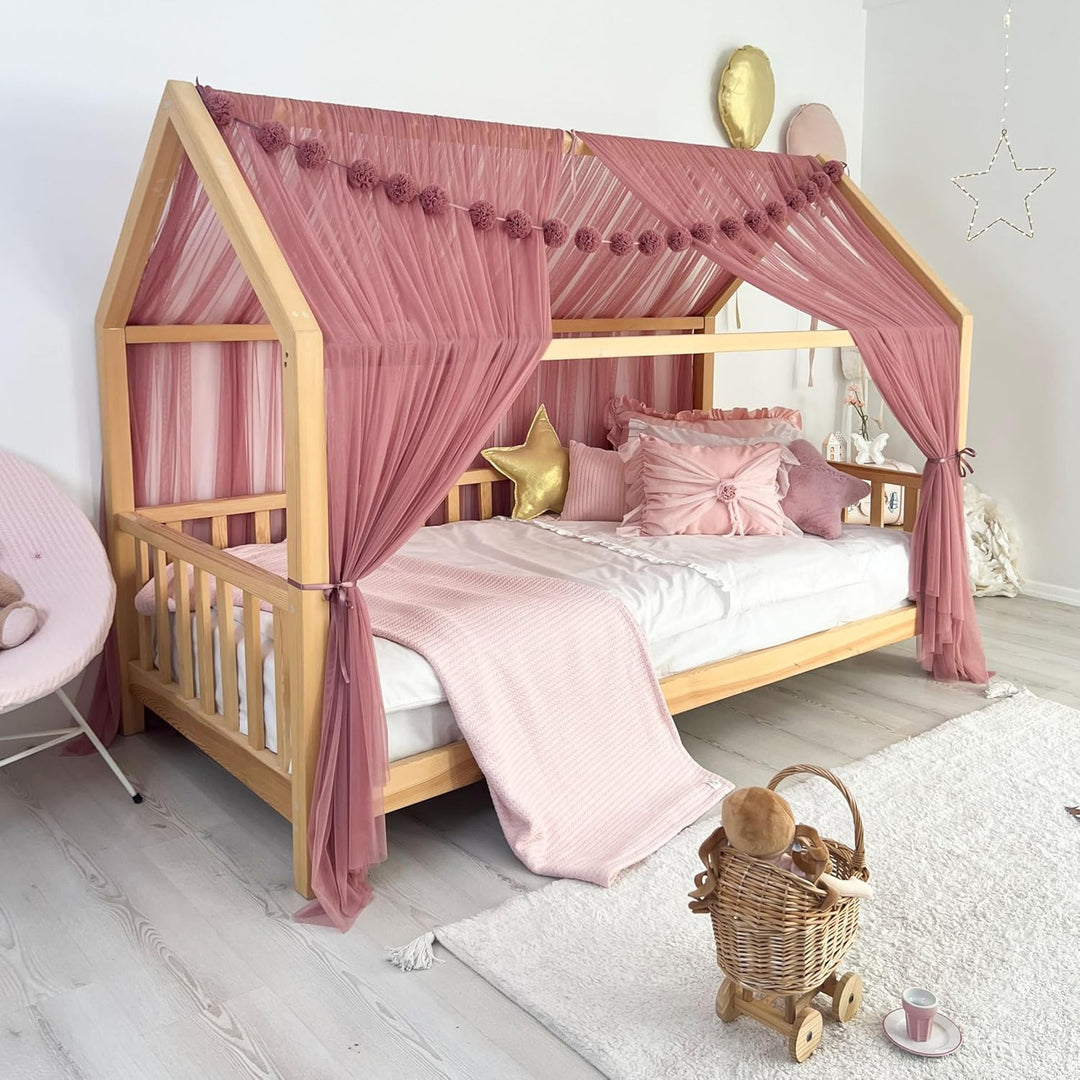 Montessori Betthimmel für Kinderzimmer für Mädchen und Jungen, elegantes Tüll-Kinderzimmer-Dekor, Kl