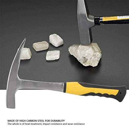 Geologischer Hammer mit Entenschnabel, hochwertiger Kohlenstoffstahl, ergonomischer Gummigriff, Präz