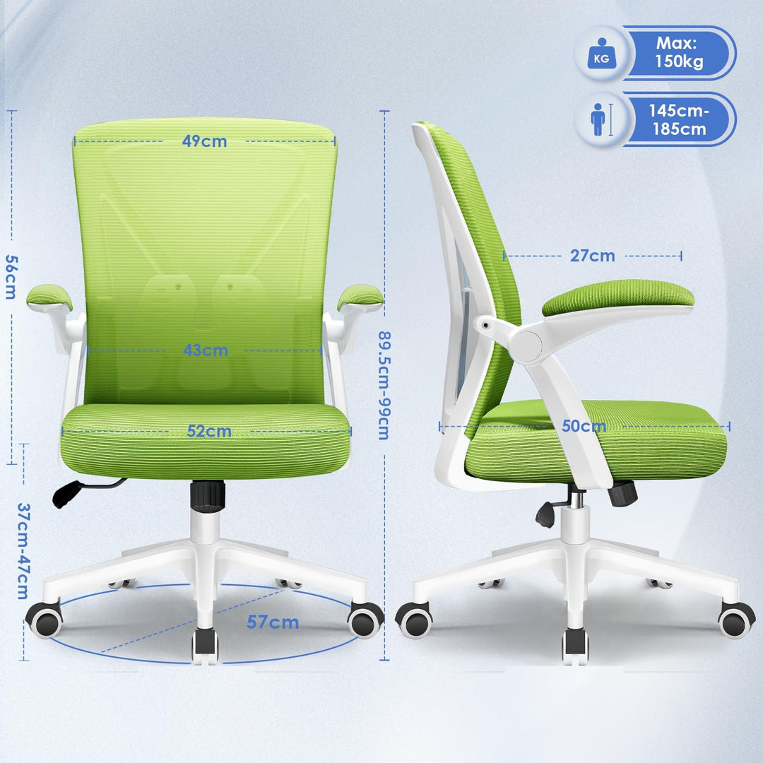 Hinonde Bürostuhl, Ergonomischer Schreibtischstuhl mit Lendenwirbelstütze, Bürostuhl Ergonomisch Tes
