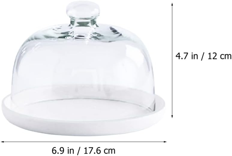 DOITOOL Cupcakes Tortenständer mit Kuppel Keramik-Tortenständer mit Glasdeckel Tortenplatte Servierp