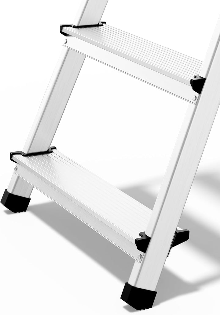 DRABEST Home Aluminiumleiter 4 Stufen 125 kg - Sicheres Arbeiten zu Hause und bei Renovierungen - Tr