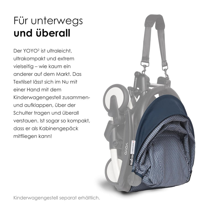 BABYZEN YOYO 6+ Textilset, Air France Blue - Nur Textilset: Sitzpolster, farbgleichen Verdecken und