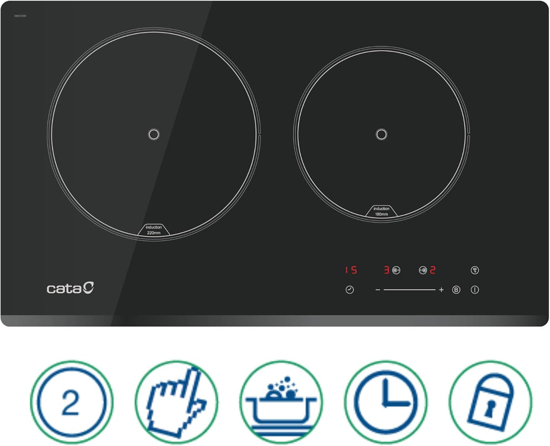 CATA Kochfeld IB 2 PLUS BK/A Induktion Anzahl Brenner/Kochzonen 2 Touch-Timer Schwarz